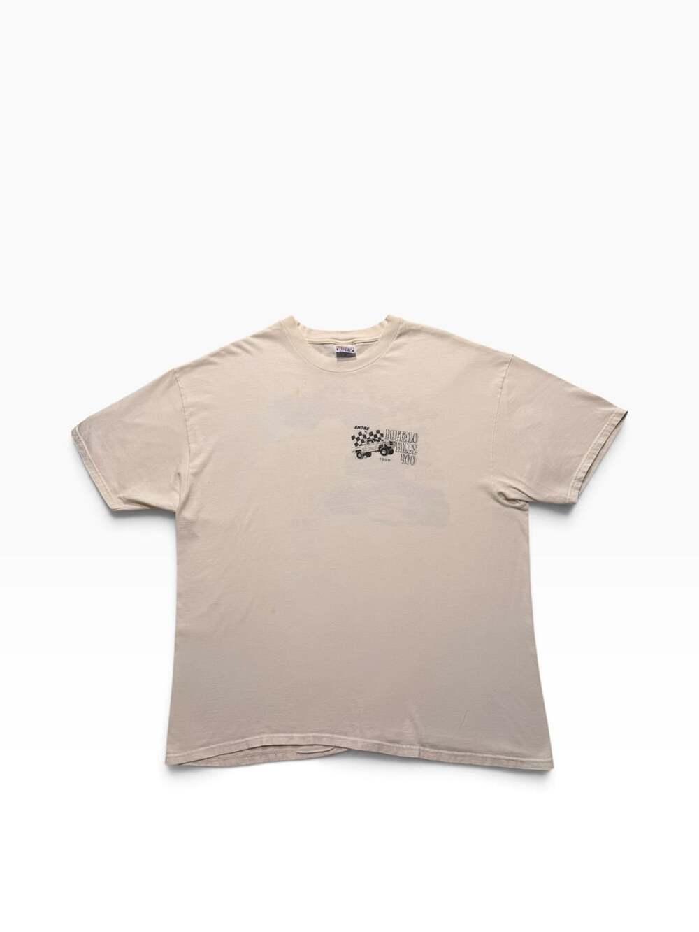 Hanes 1998 SNORE Buffalo Bill's 400 T-Shirt Size XXL Beige Vintage Racing